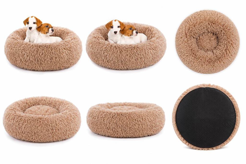 Scalpurr 24 Inch Round Pet bed Orthopedic.  Anti-Slip Pet Sofa Mat Indoors Brown